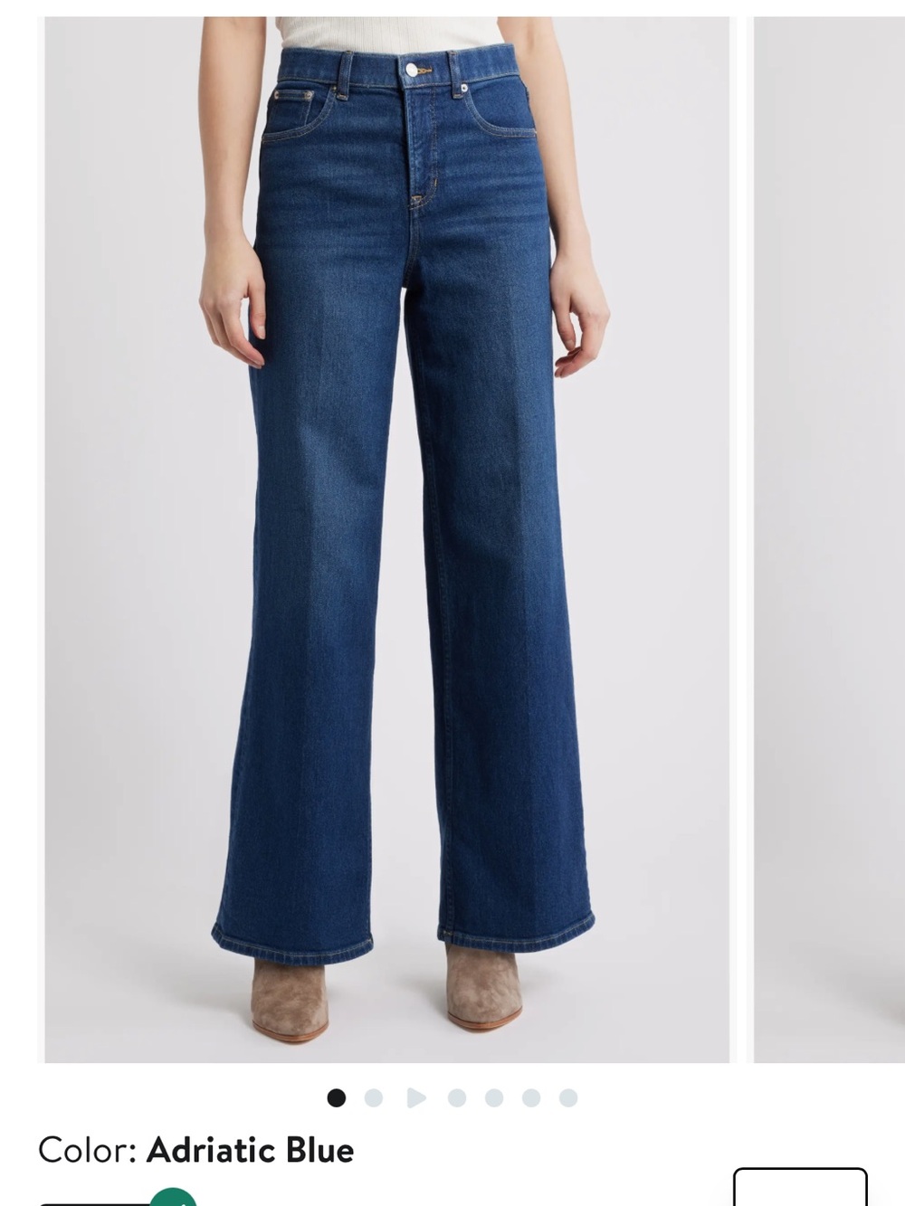 Spanx high Wide-Leg Jeans 360 technology dark blue wash Women size small